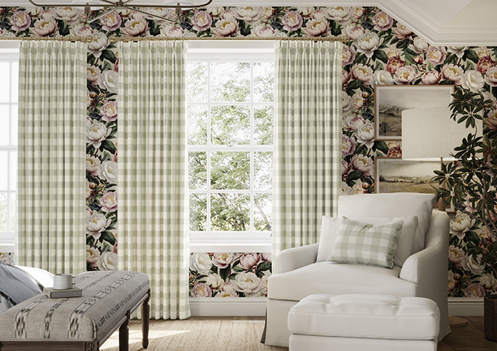 Gingham, Bud Green - Made to Measure Curtains - Image 3